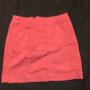 Denim miniskirt maroon color size 3
